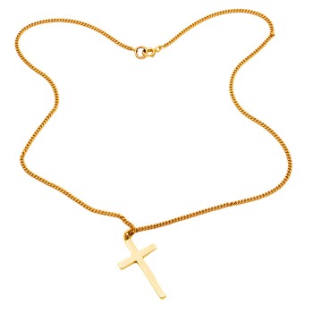 9ct gold 6.5g Chester Hallmark 1958 Cross Pendant with chain